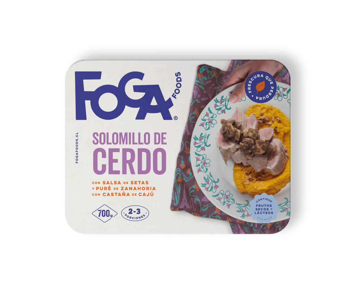 Solomillo de Cerdo con Salsa de setas y puré de zanahoria y castañas de cajú 2-3p • FOGA