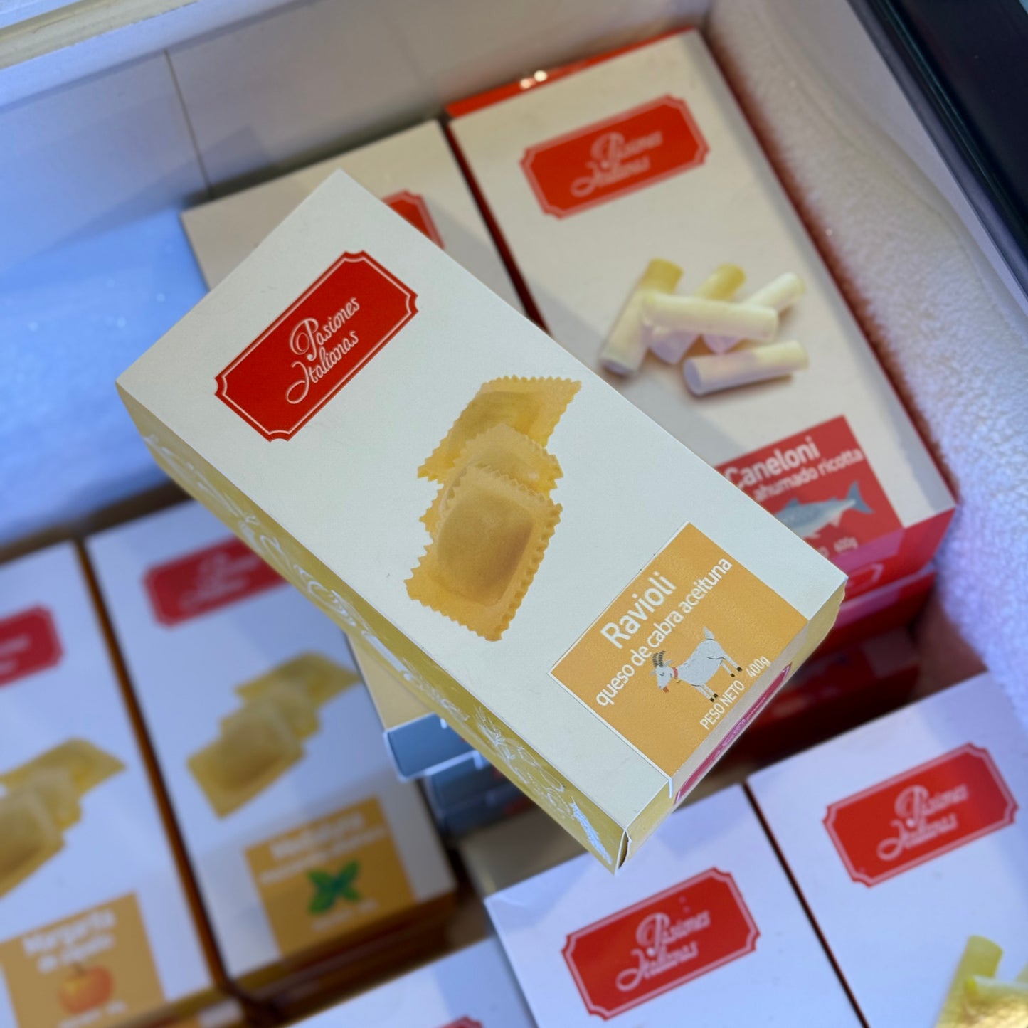 Ravioli Queso Cabra Aceituna · Pasiones Italianas 400gr