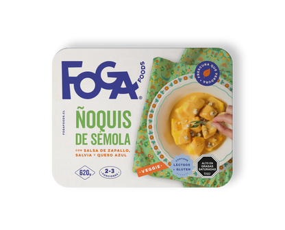 Ñoquis de Sémola con Salsa de zapallo y Queso azul 2-3p • FOGA