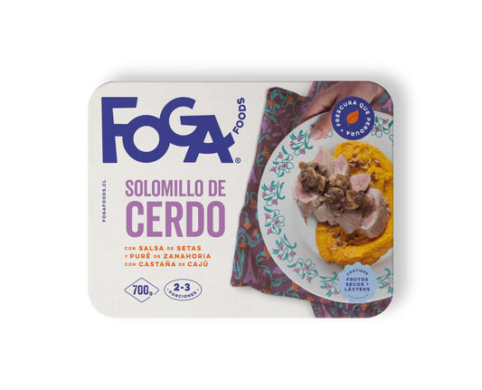 Solomillo de Cerdo con Salsa de setas y puré de zanahoria y castañas de cajú 2-3p • FOGA