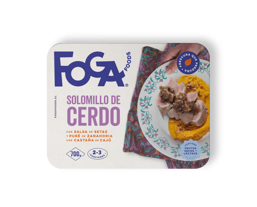 Solomillo de Cerdo con Salsa de setas y puré de zanahoria y castañas de cajú 2-3p • FOGA