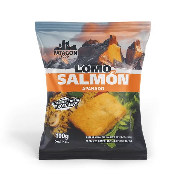 LOMO EMPANIZADO DE SALMÓN 100g · Patagon Food