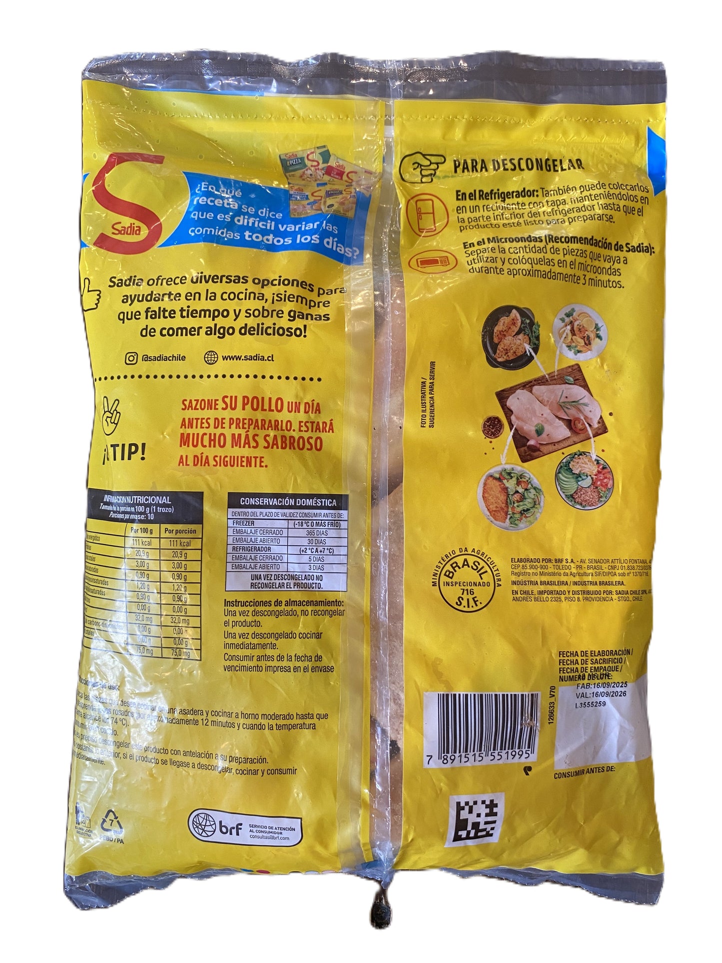 Pechuga Pollo Deshuesada Sadia 1kg