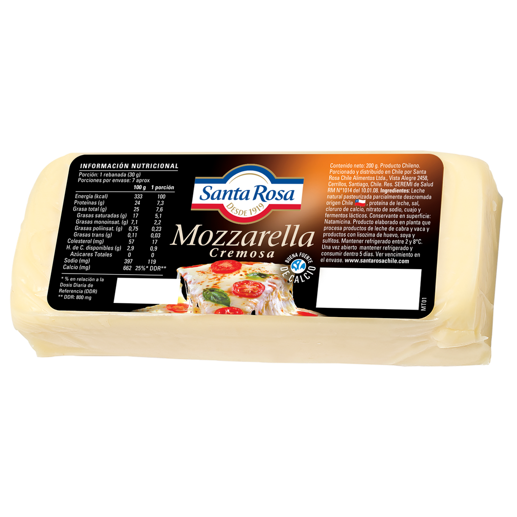 Queso Mozzarella · Santa Rosa 200gr