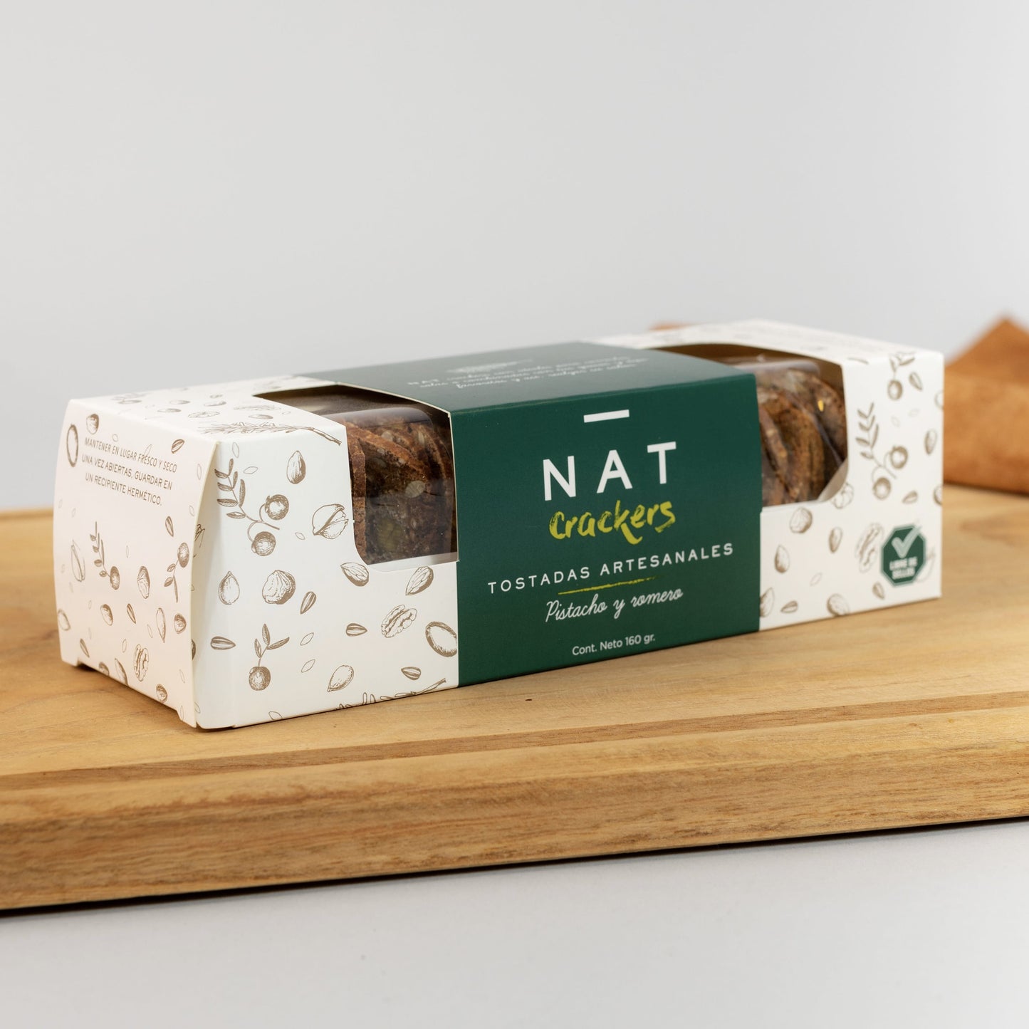Nat Crackers Pistacho y Romero 160gr